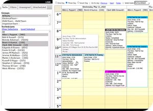 dispatch and scheduling feature in calendar view