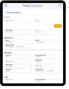real-time job quotes for technicians in the field